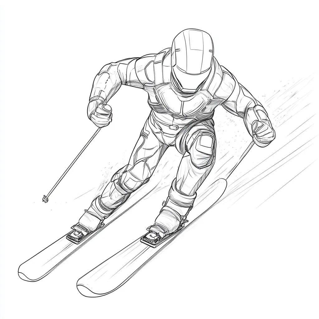 imprimer coloriage Ski gratuit