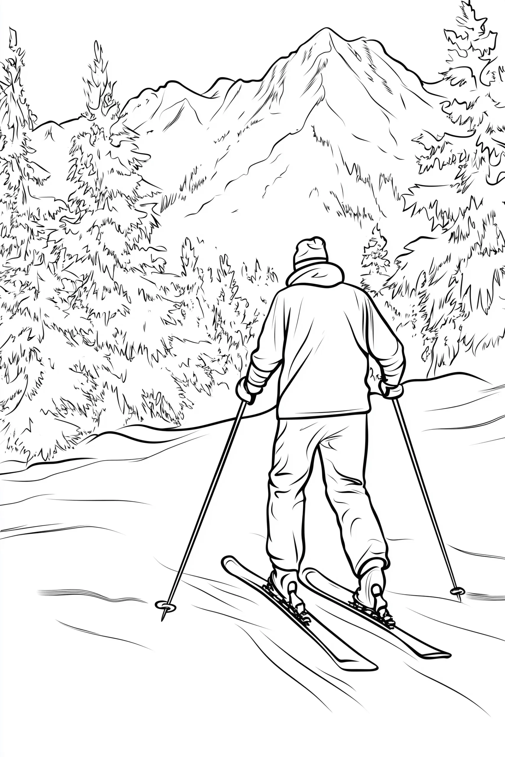 coloriage Ski a imprimer gratuit