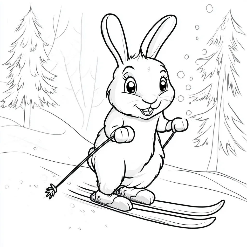 coloriage Ski a telecharger