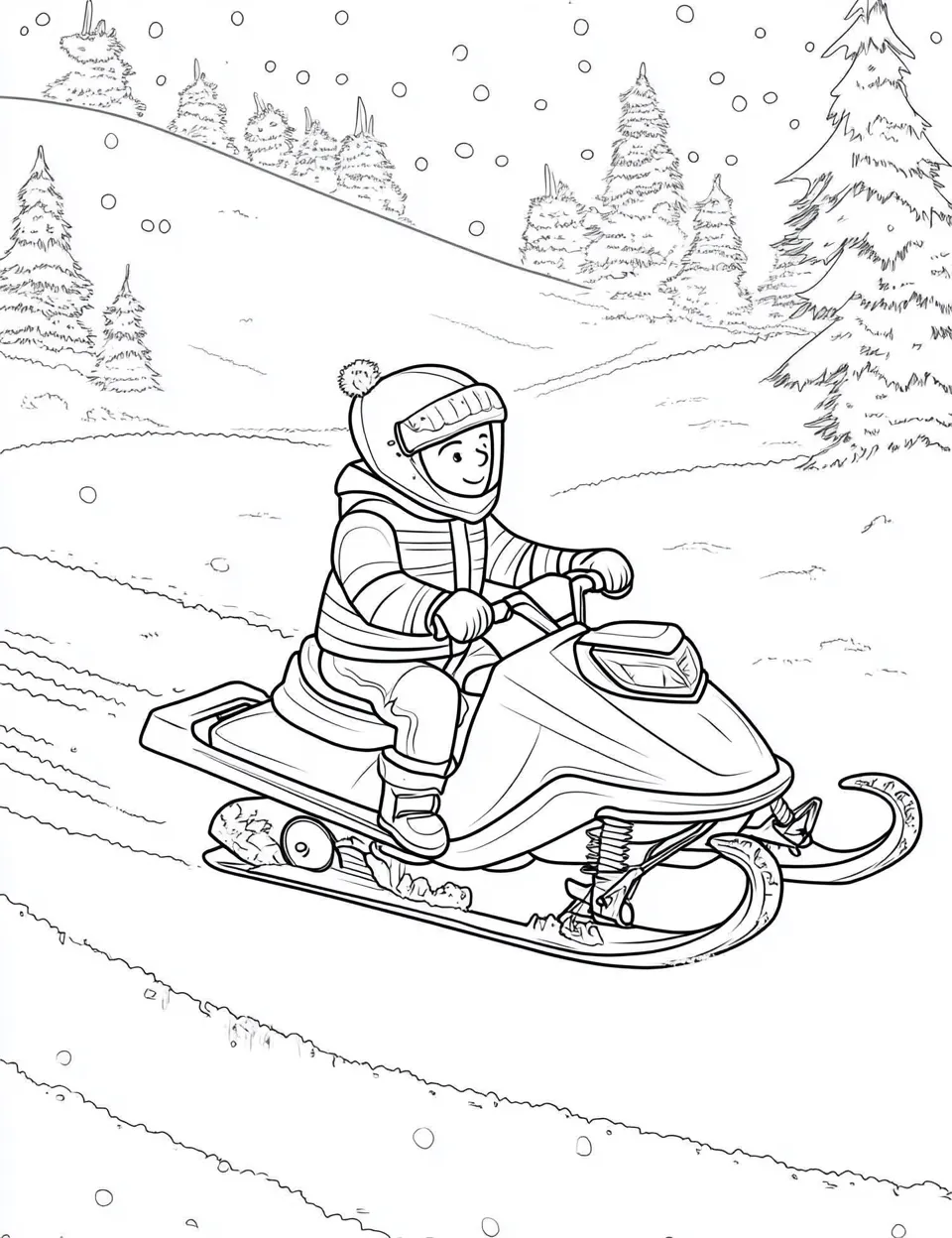 coloriage Ski pour enfant de à imprimer