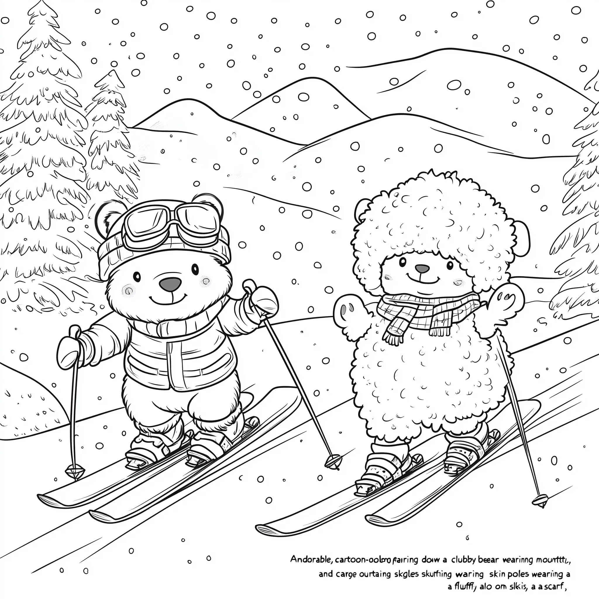 coloriage Ski à imprimer pour enfant de 9 ans