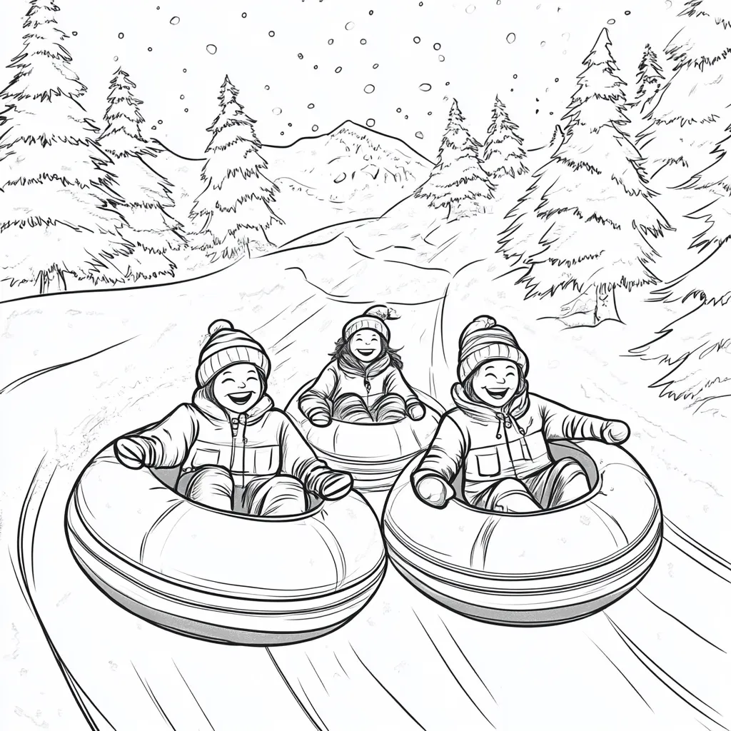 coloriage Ski à imprimer pour enfant de 7 ans