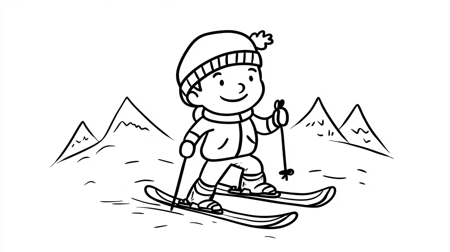 coloriage Ski educatif pour enfant 1