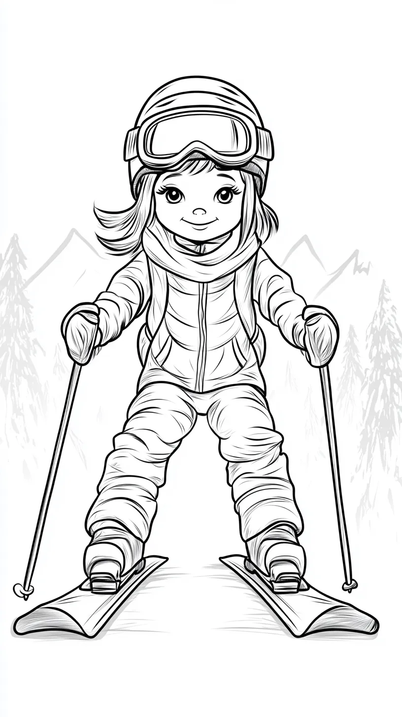 coloriage Ski à imprimer pdf gratuit 3