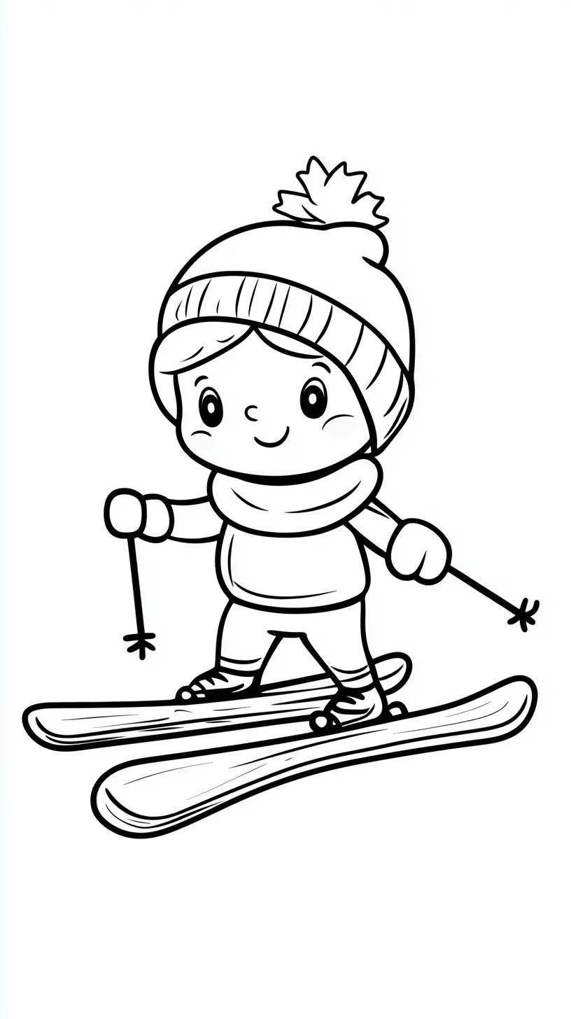 coloriage Ski à imprimer gratuitement