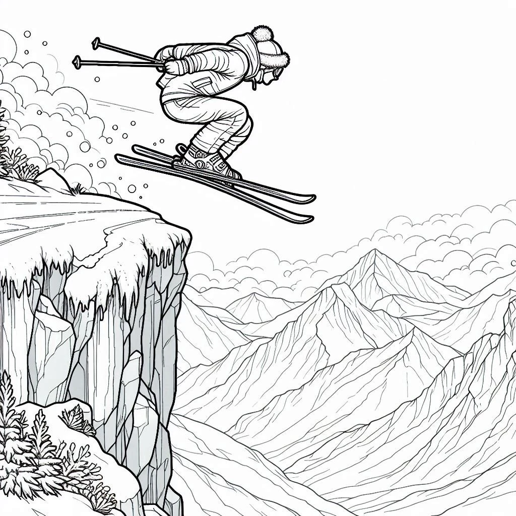 coloriage Ski gratuit en ligne