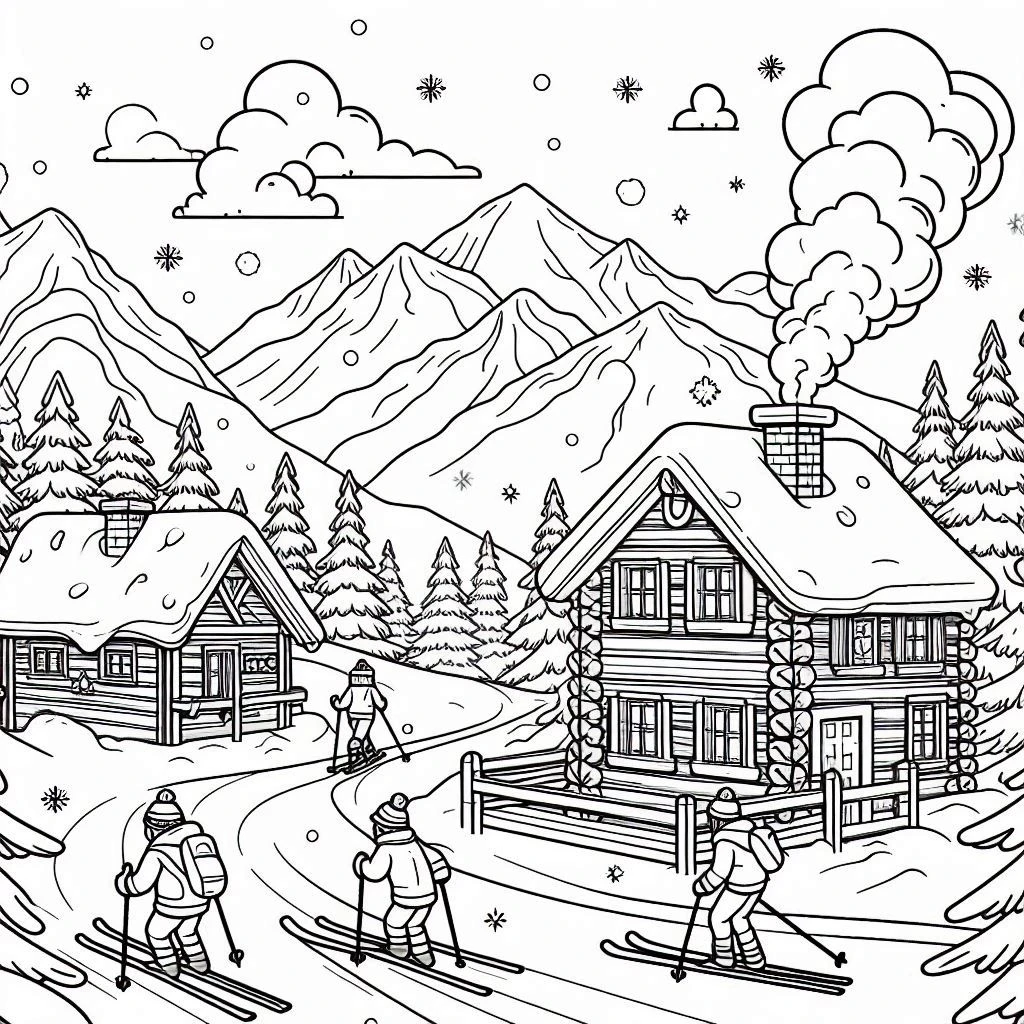 coloriage Ski a imprimer