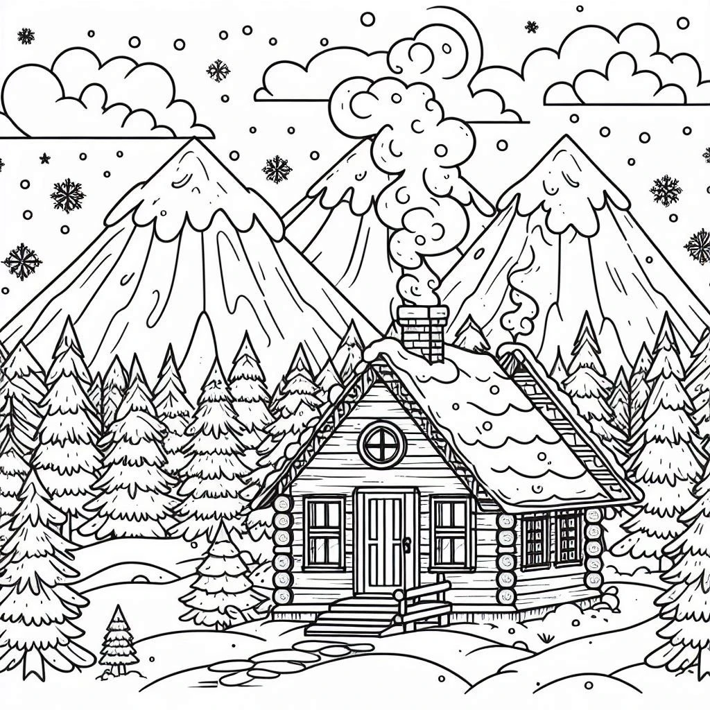 coloriage Ski et découpage à imprimer 1