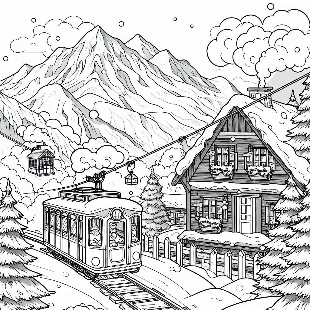 coloriage Ski gratuit pour enfants