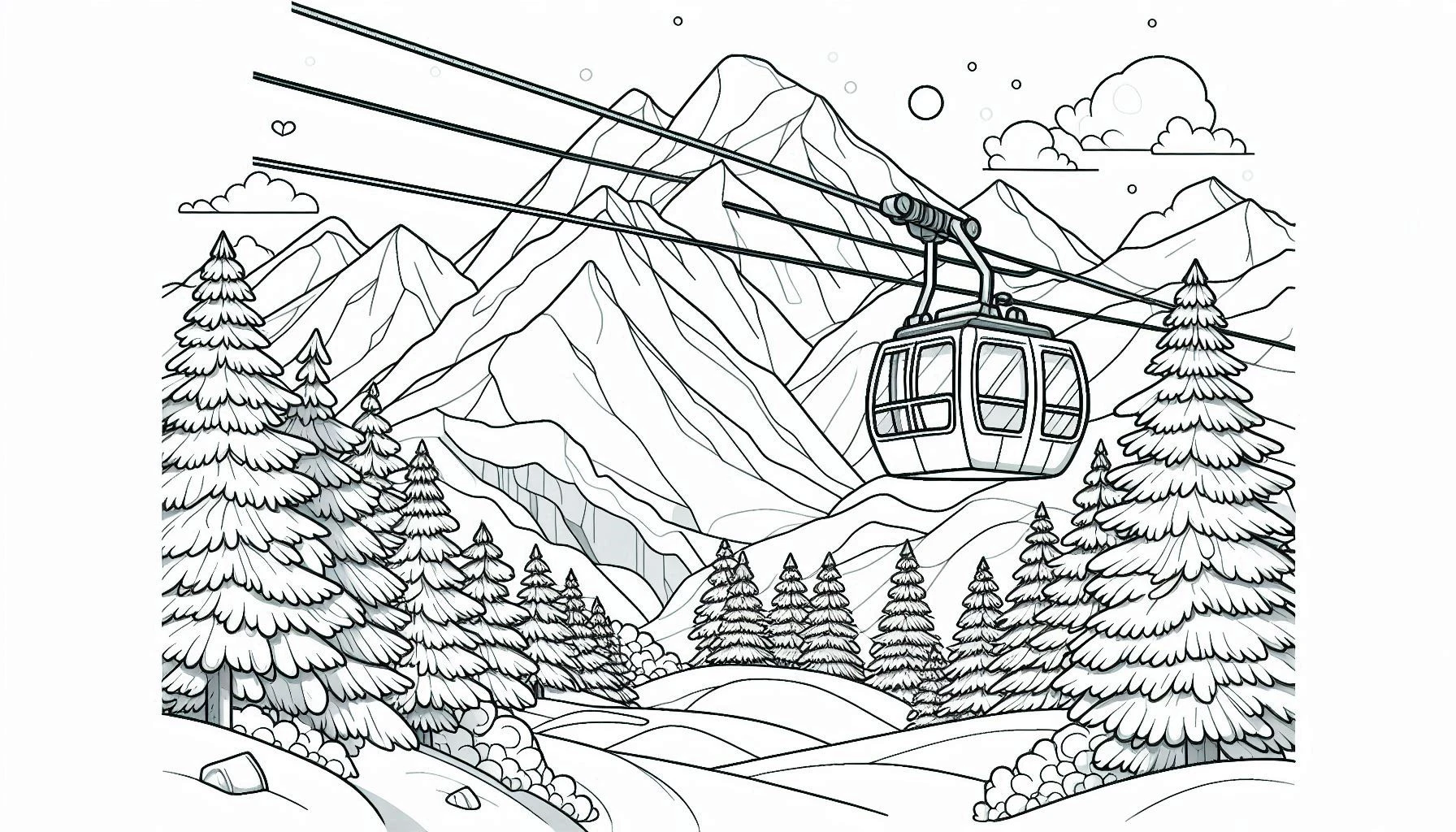 image de coloriage Ski pour enfant