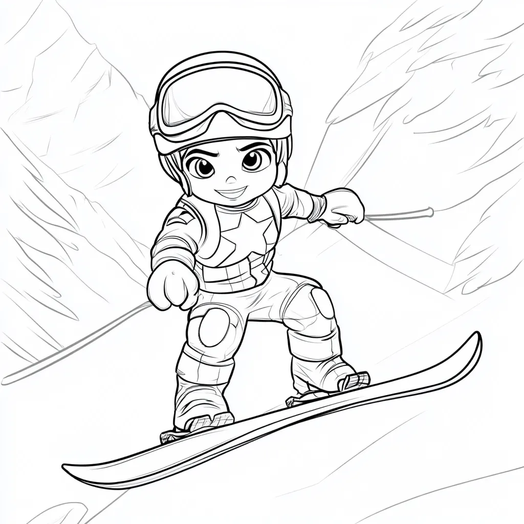 coloriage Ski à imprimer pdf gratuit