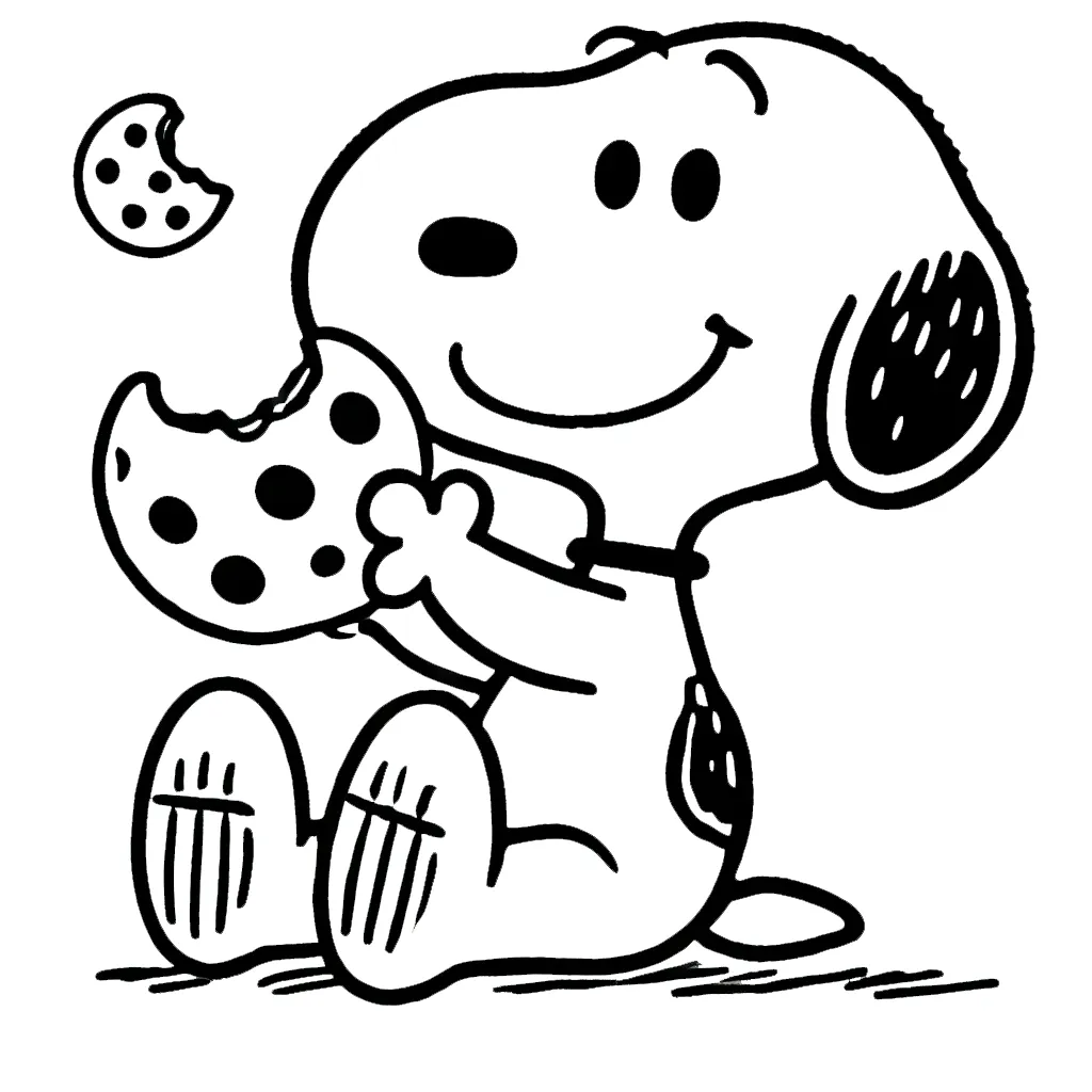 coloriage Snoopy a imprimer pour enfant de 4 ans