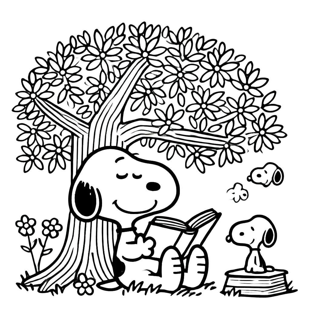 coloriage Snoopy pour enfants à imprimer 2