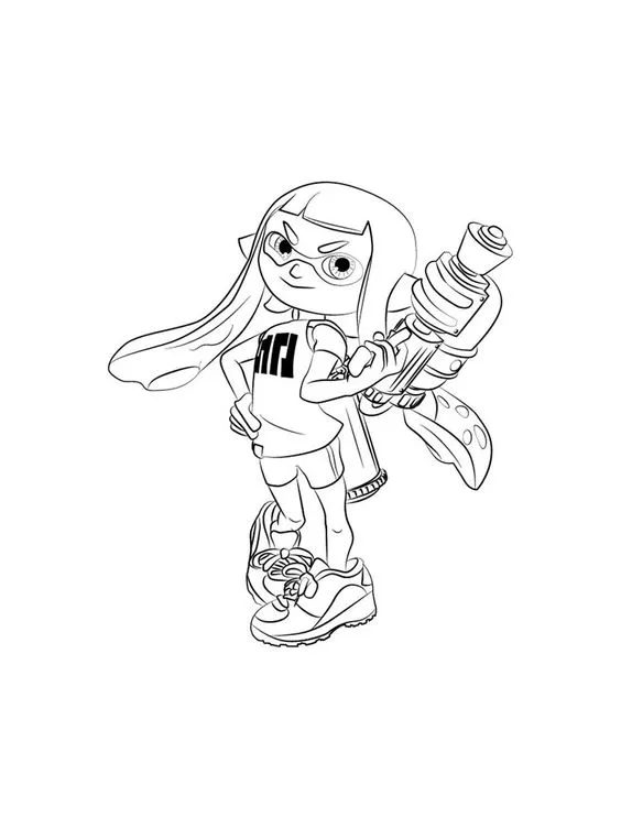 coloriage Splatoon à imprimer pour enfant de 4 ans