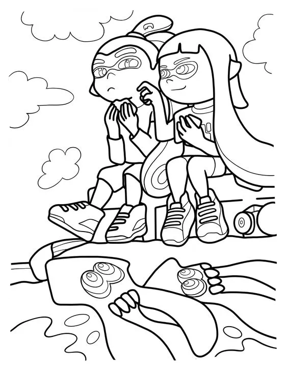 coloriage Splatoon pour enfant de 7 ans