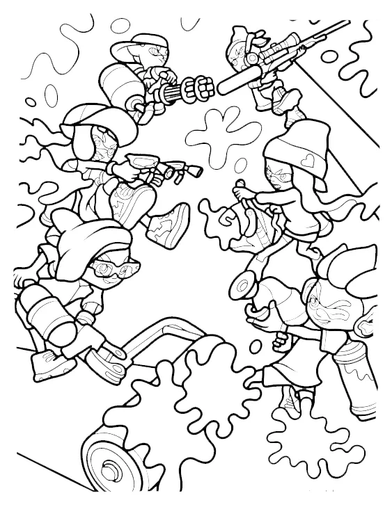 coloriage Splatoon et découpage à imprimer