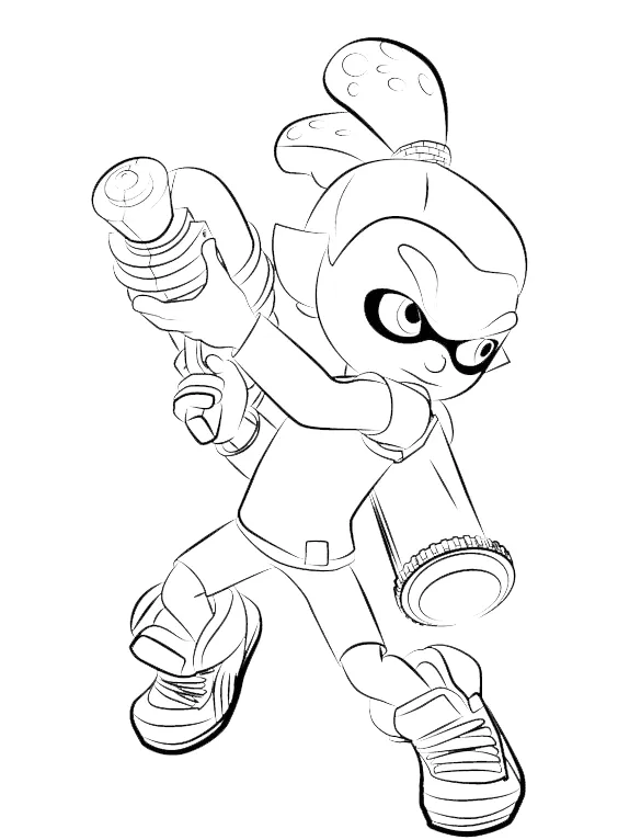 coloriage Splatoon et decoupage 1