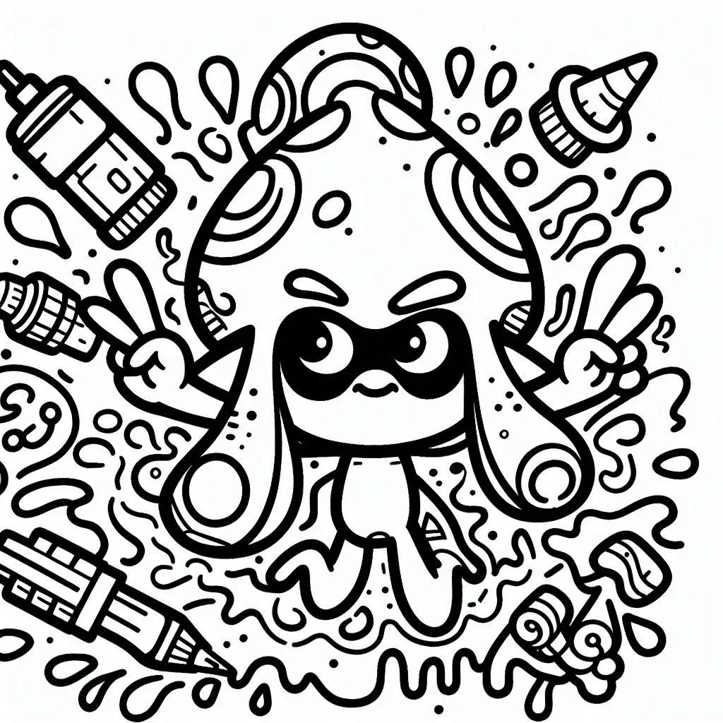 coloriage Splatoon d'enfant a imprimer 1