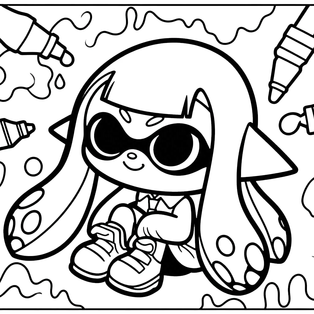 coloriage Splatoon pour primaire