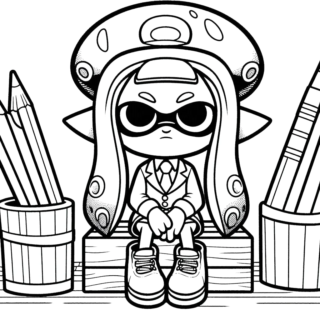 coloriage Splatoon et decoupage 2