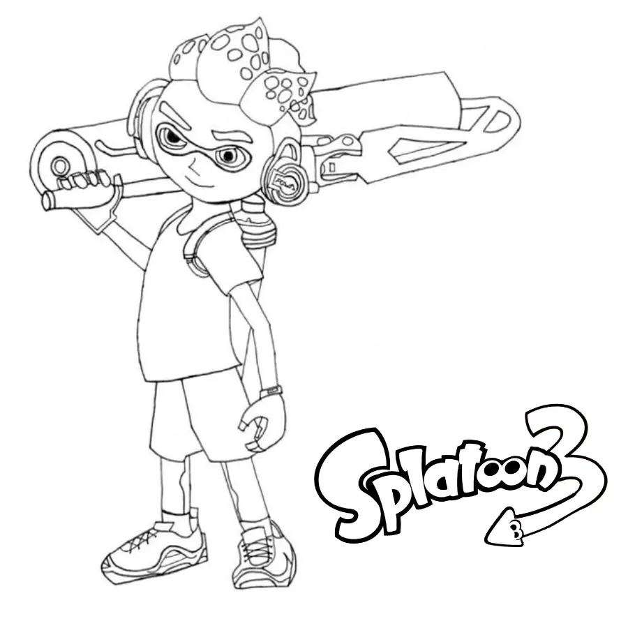 coloriage Splatoon à imprimer kawaii