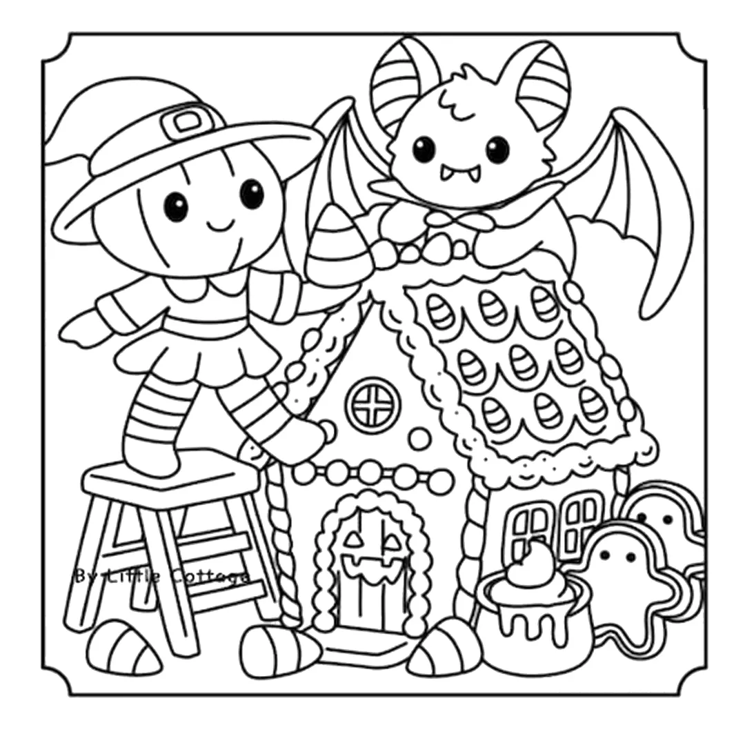 coloriage Spooky Cozy à imprimer pour enfant de 12 ans 1