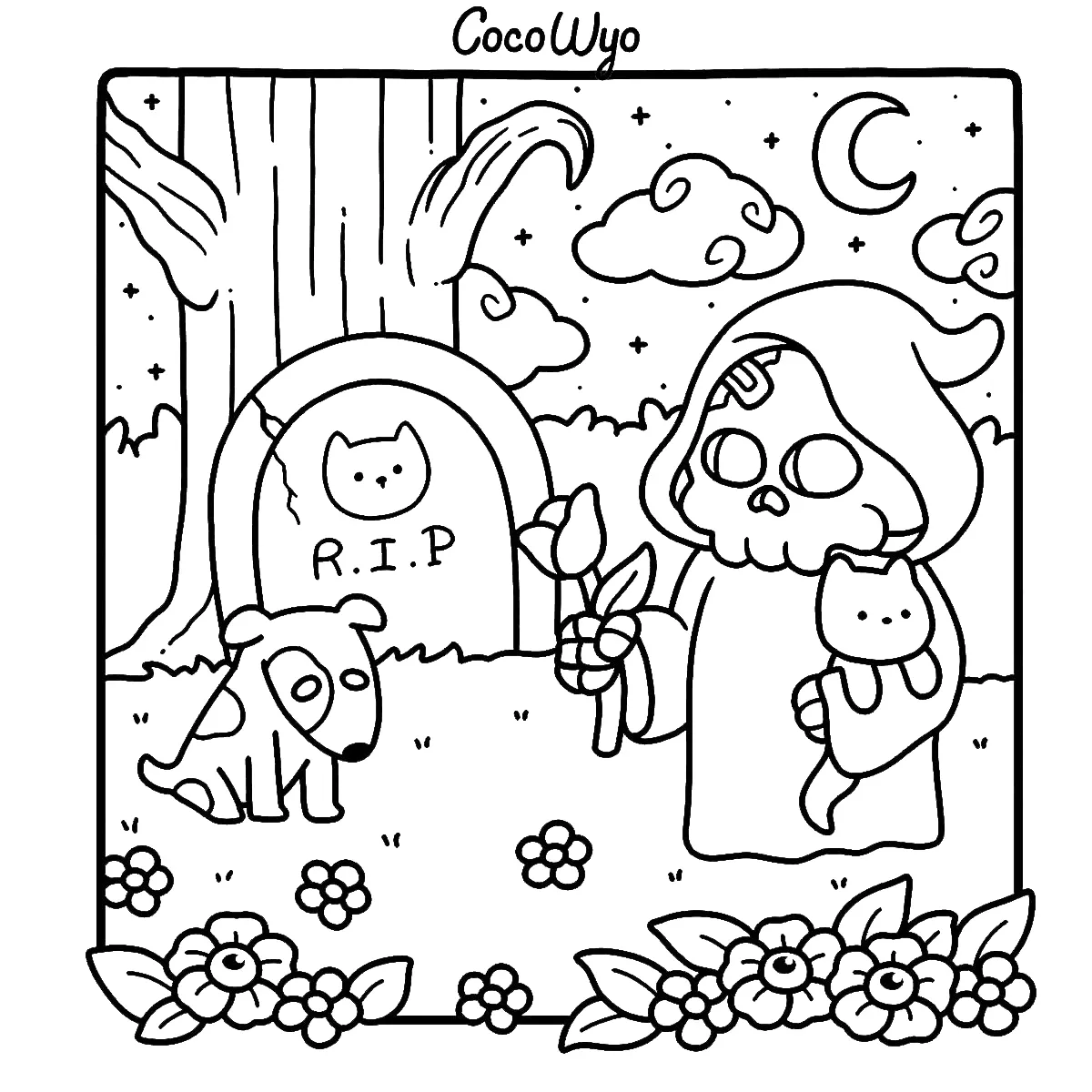 coloriage Spooky Cozy gratuit pour enfants 1