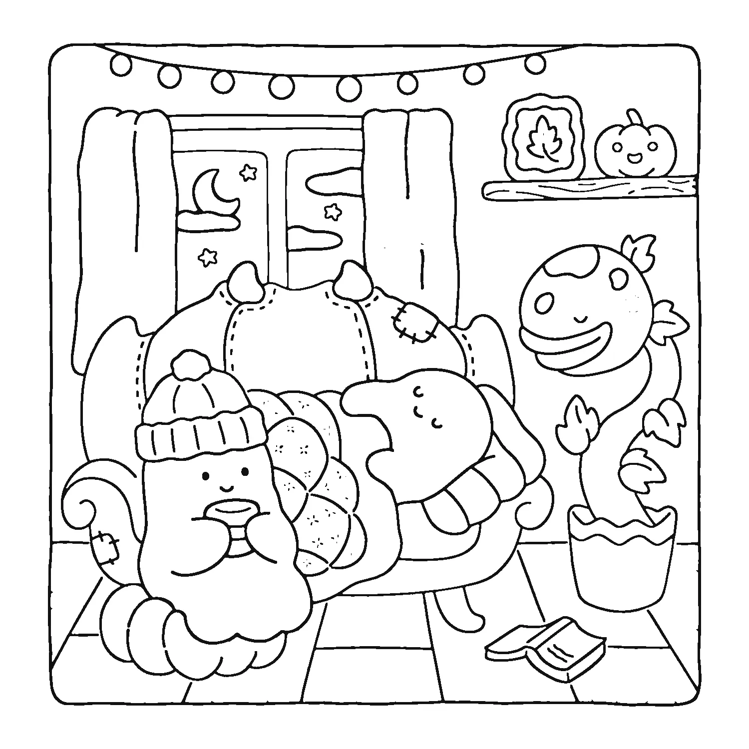 image de coloriage Spooky Cozy pour enfant