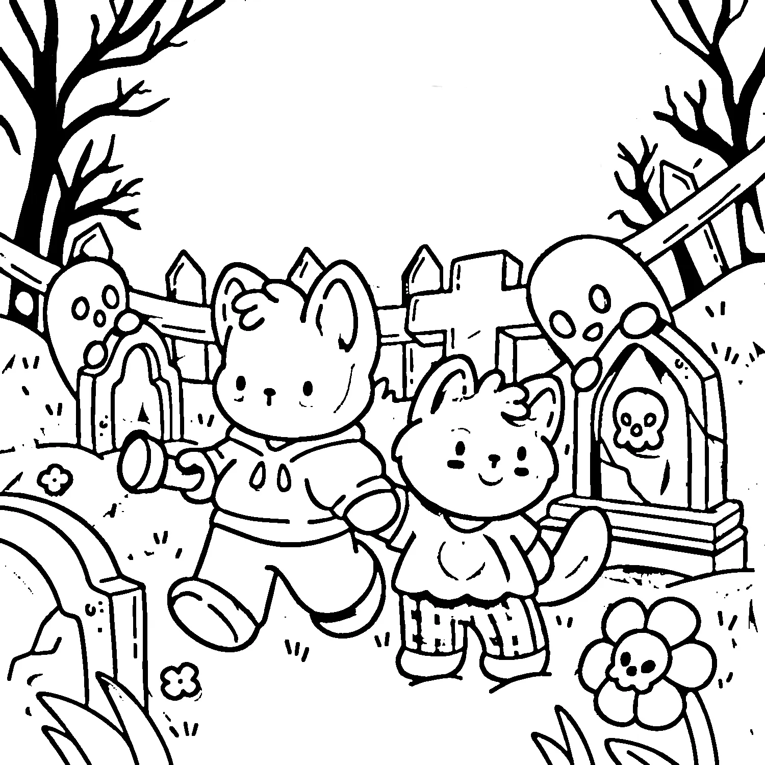 coloriage Spooky Cozy pour enfant de 10 ans