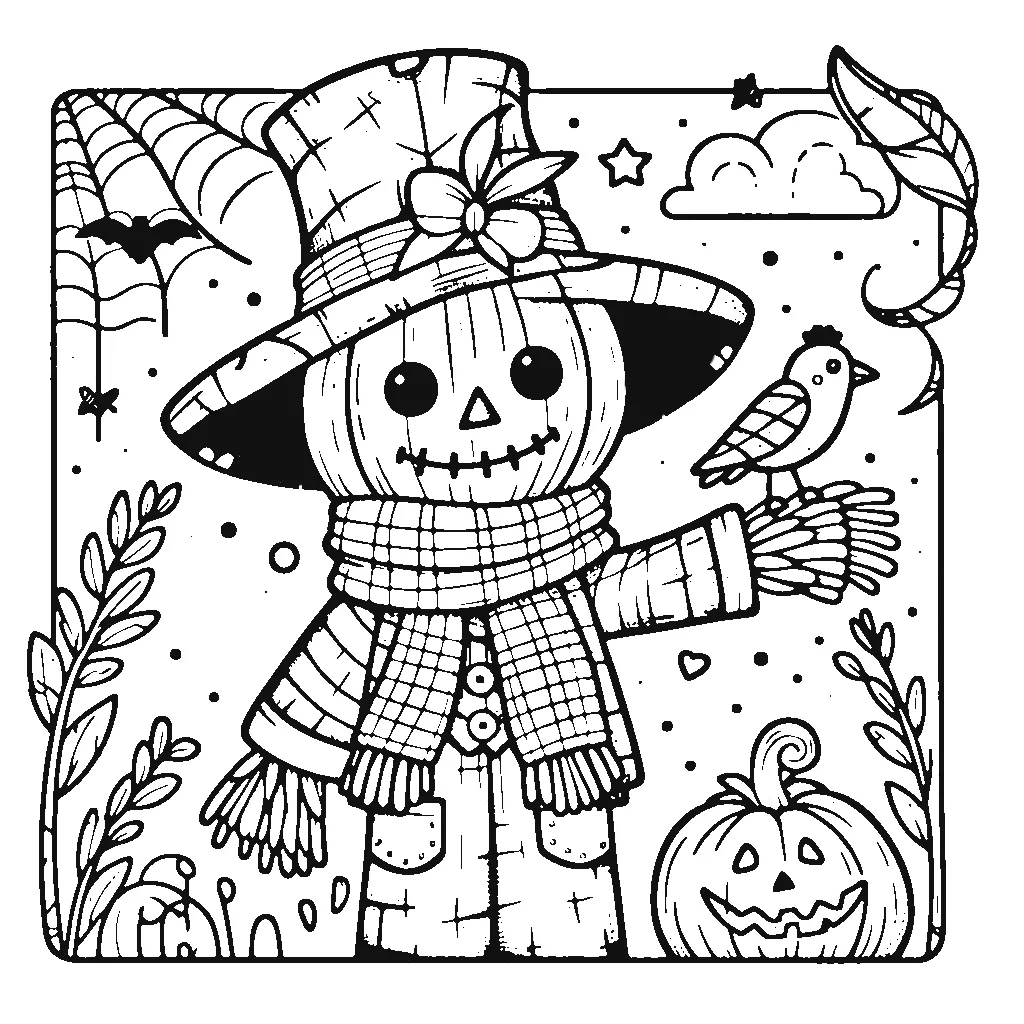 image pour coloriage Spooky Cozy enfant