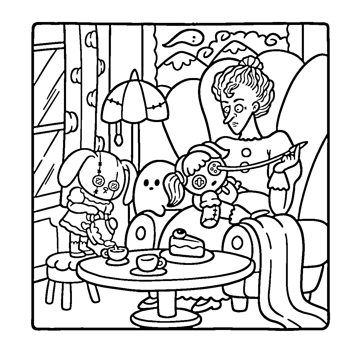 coloriage Spooky Cozy à imprimer