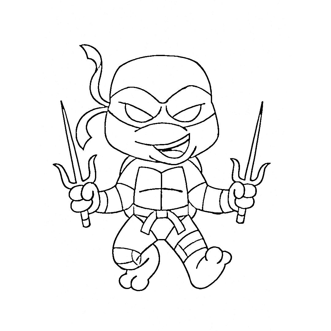 coloriage Tortue Ninja pour enfants 2