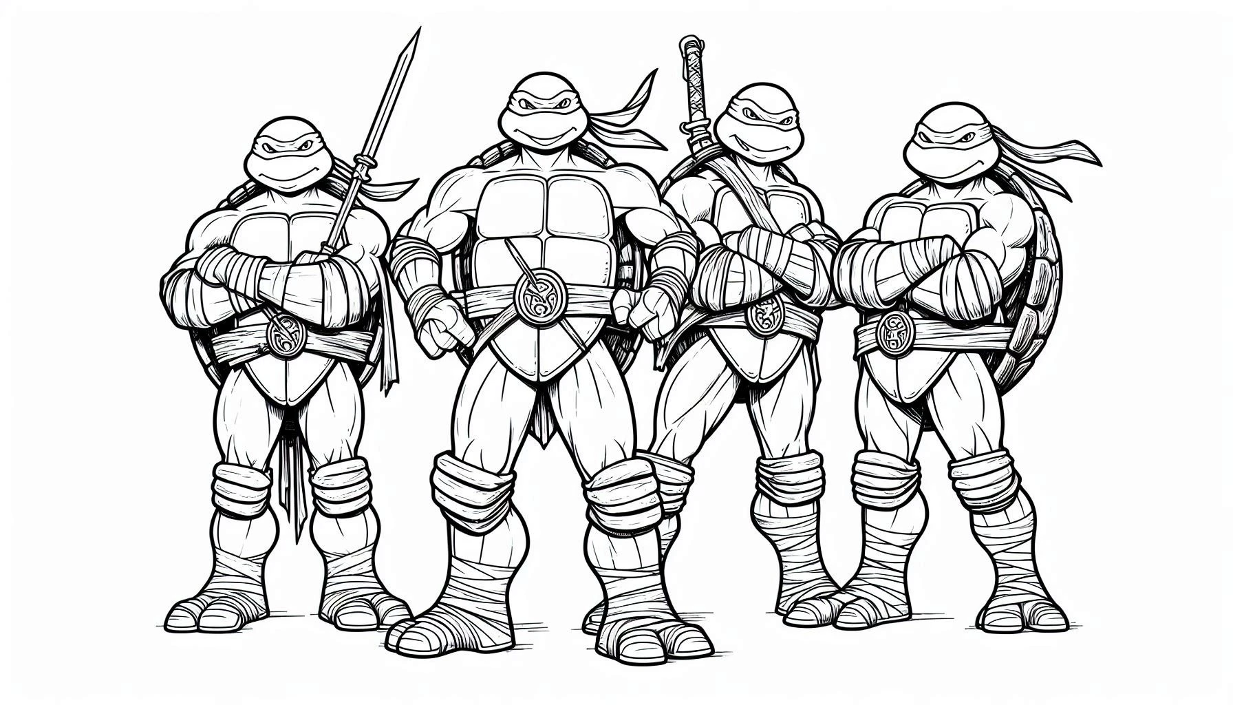 coloriage Tortue Ninja pour enfants 1