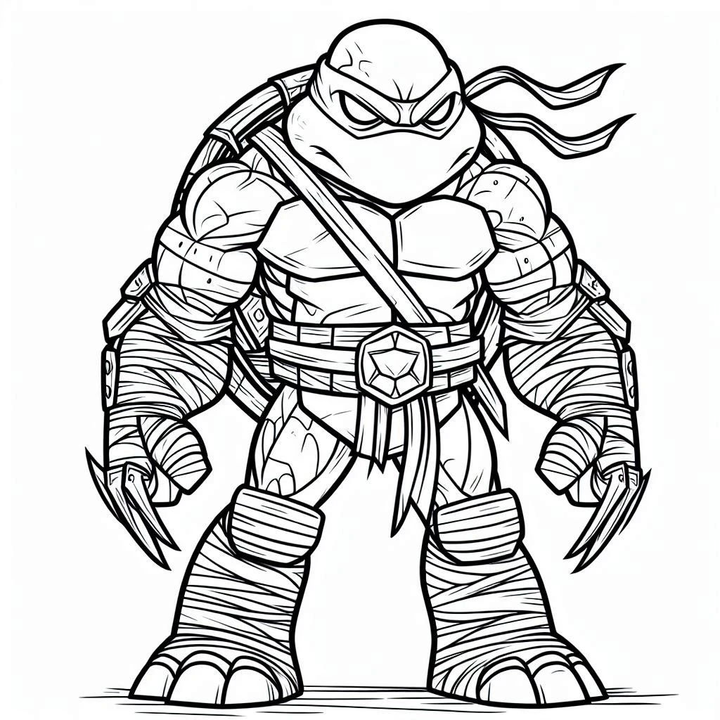 coloriage Tortue Ninja a dessiner en ligne 1