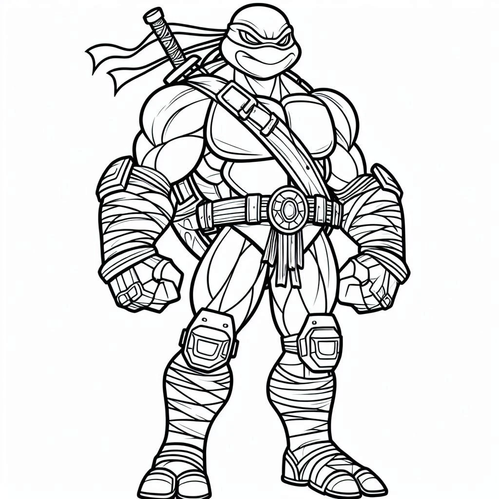 image pour coloriage Tortue Ninja enfant