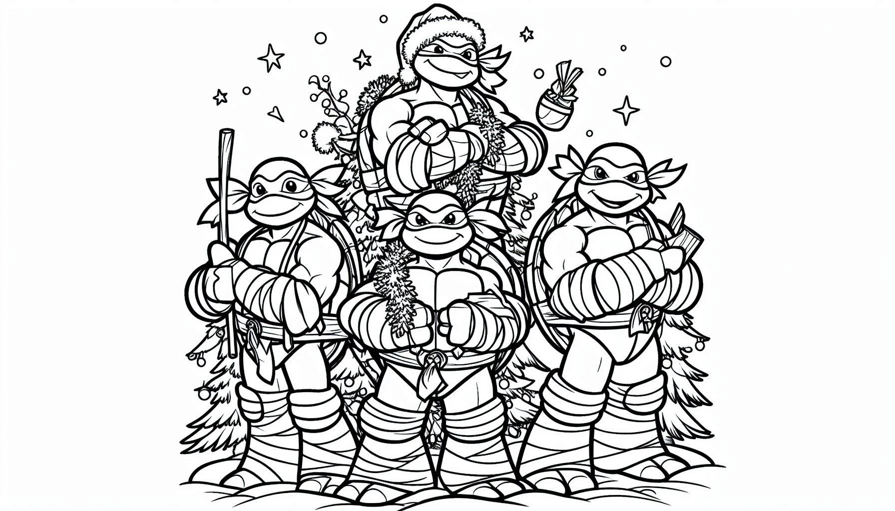 coloriage Tortue Ninja a colorier en ligne 1