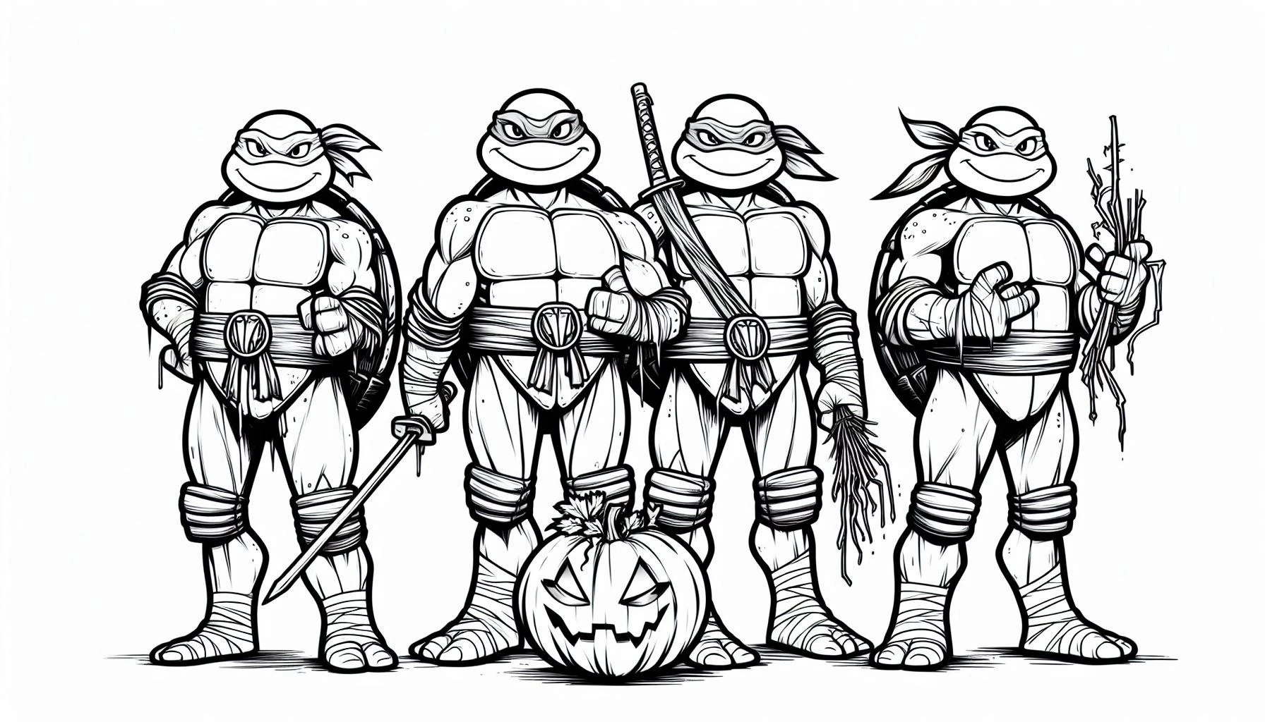 coloriage Tortue Ninja à imprimer gratuit