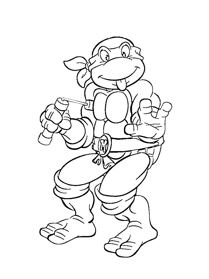 coloriage Tortue Ninja à imprimer pour enfant de 10 ans