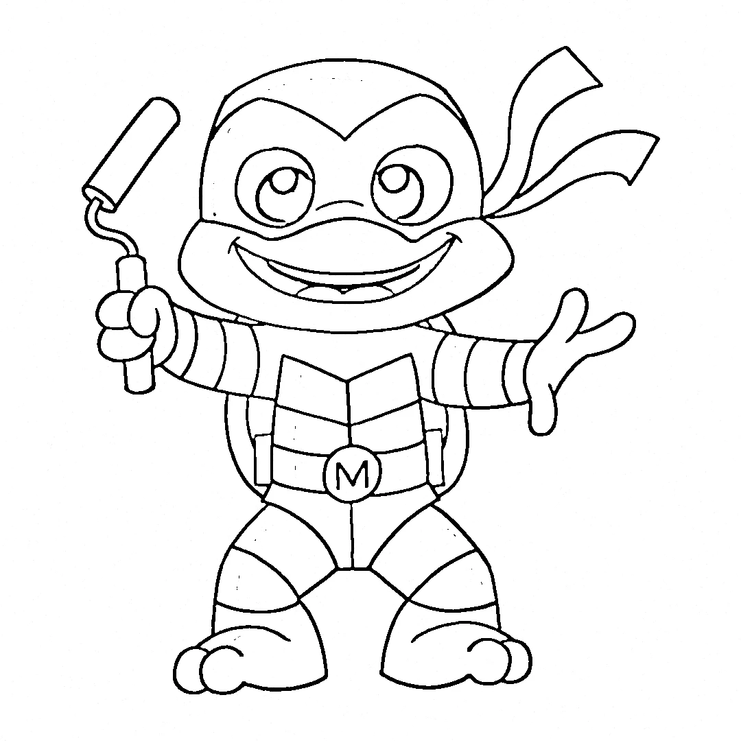 coloriage Tortue Ninja et découpage à imprimer 2