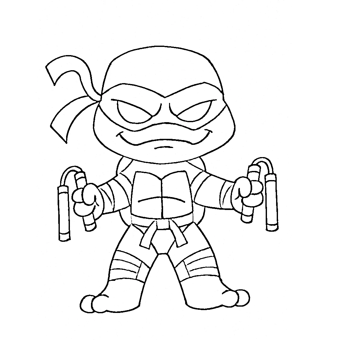 image de coloriage Tortue Ninja pour enfant