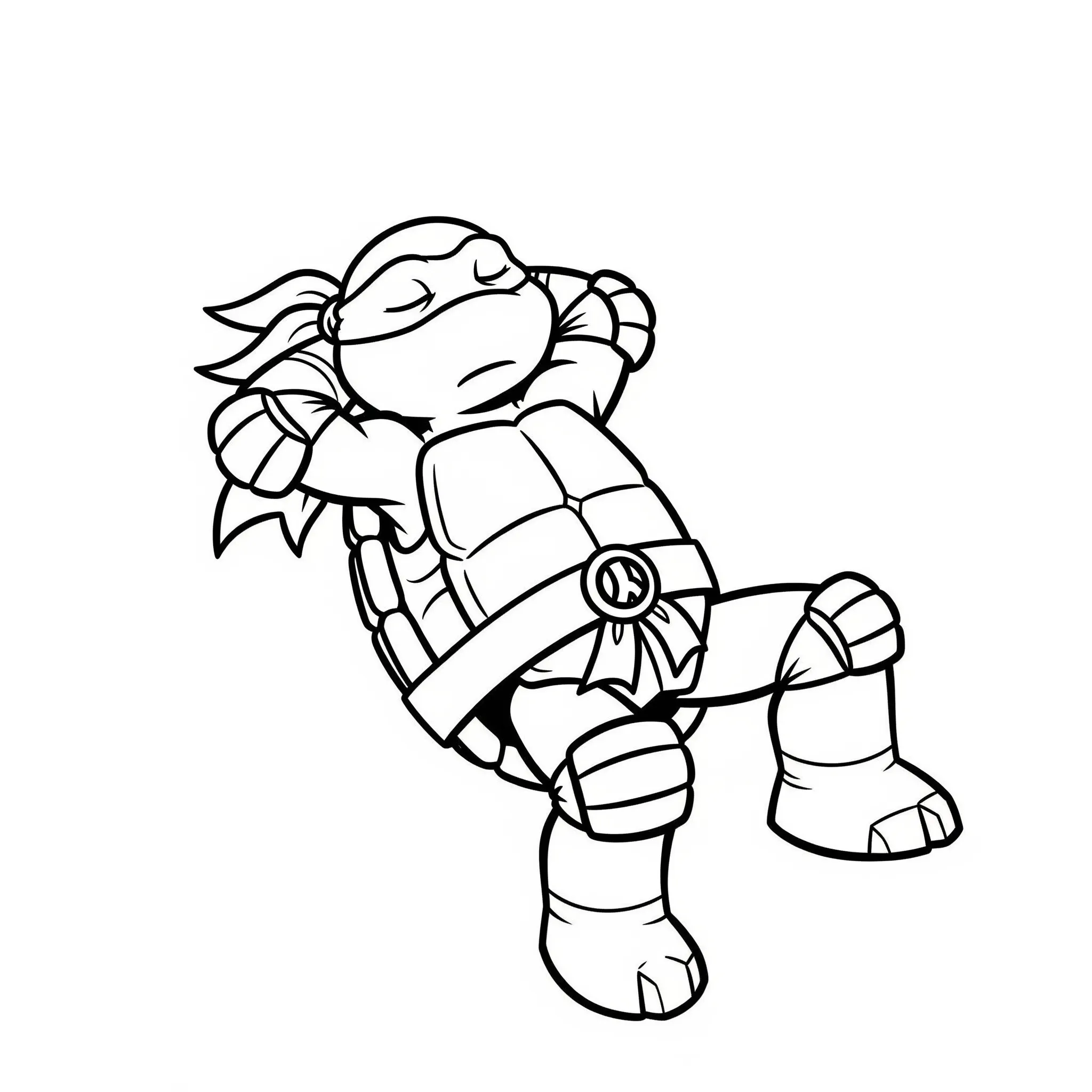 coloriage Tortue Ninja au repos à imprimer pour enfant de 12 ans