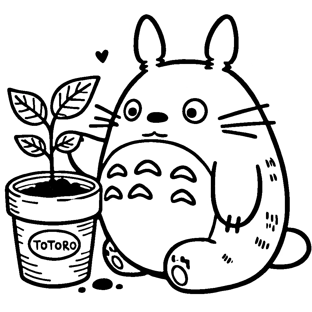 coloriage Totoro d'enfant a imprimer 2