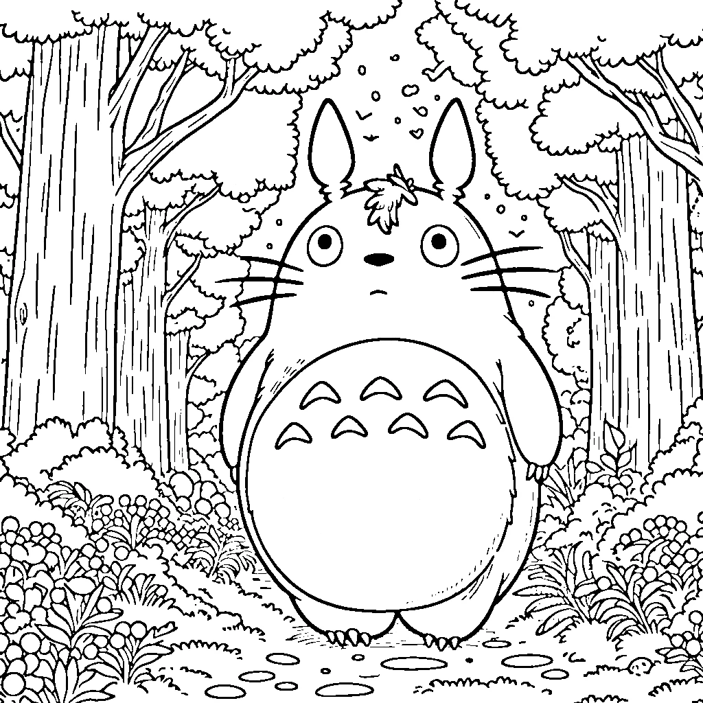 coloriage Totoro pour enfant de 5 ans