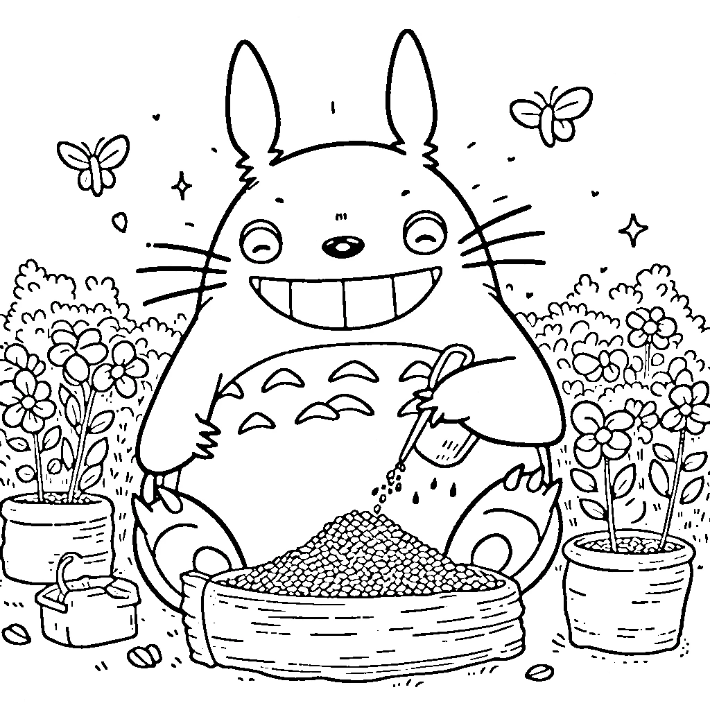 coloriage Totoro pour enfants a imprimer gratuit 1