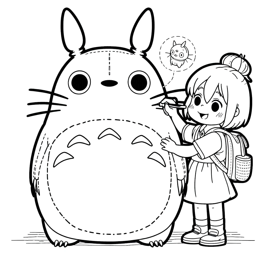 coloriage Totoro à imprimer pour enfant de 12 ans