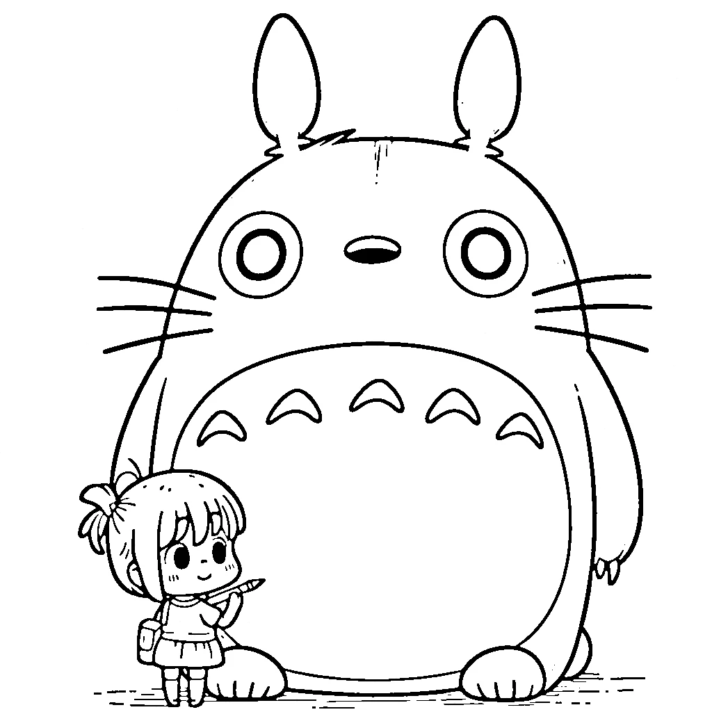 coloriage Totoro pour enfant de 3 ans