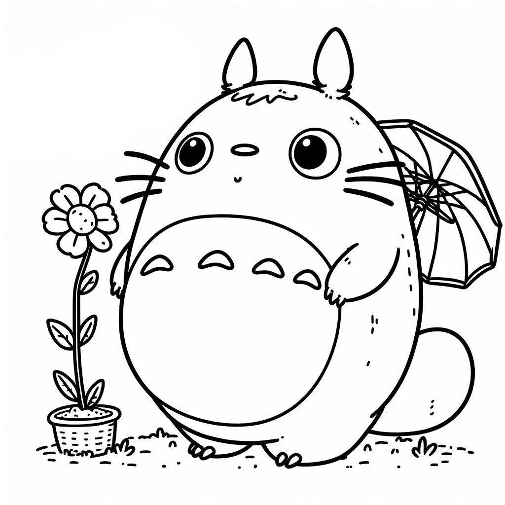 coloriage Totoro pour enfants à télécharger