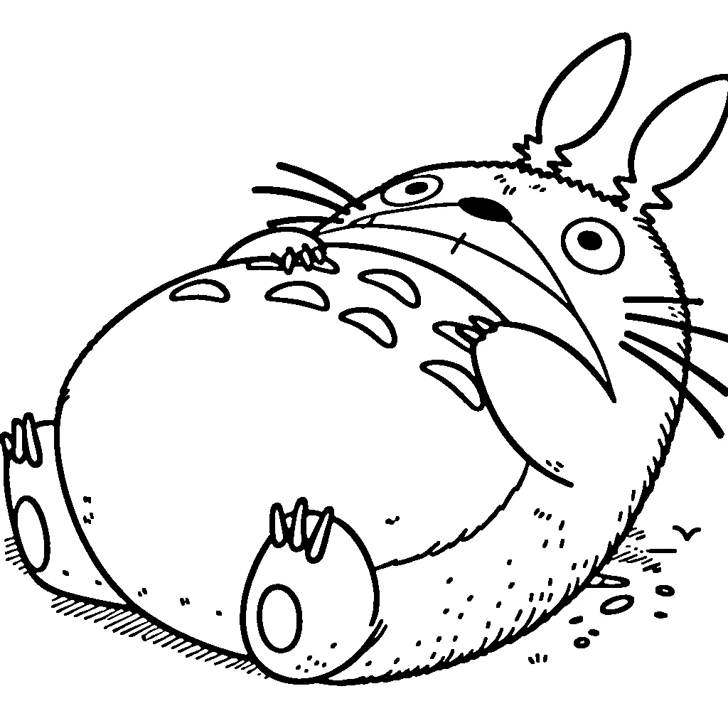 coloriage Totoro pour enfants à imprimer