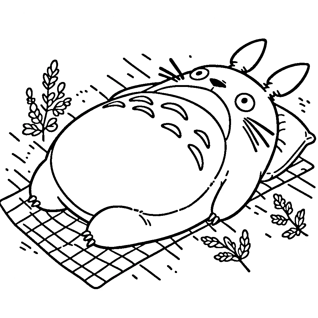 coloriage Totoro à imprimer pdf gratuit