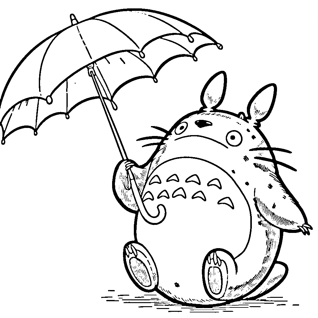 coloriage Totoro a dessiner et imprimer 1